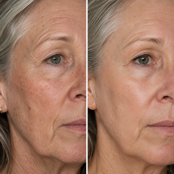 Sichtbar glattere und hydratisierte Haut nach Anwendung der Hyaluron Day Cream